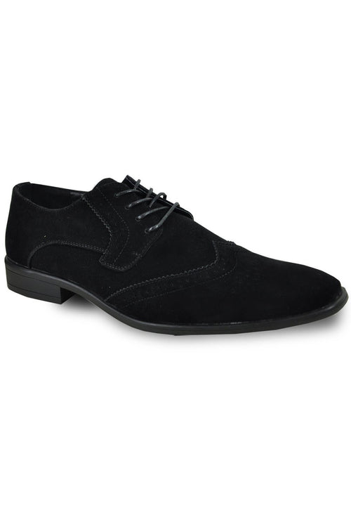 King Black Suede Tuxedo Shoes by Bravoin
