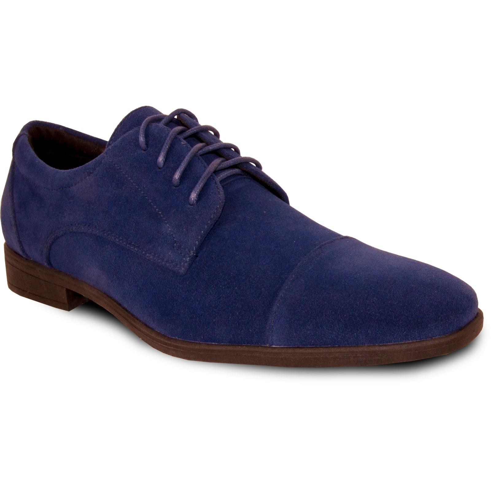 Bravo Royal Blue Suede Cap Toe Dress Shoe - Formal Wedding & Prom - USA Men's Outlet – SuitUSA