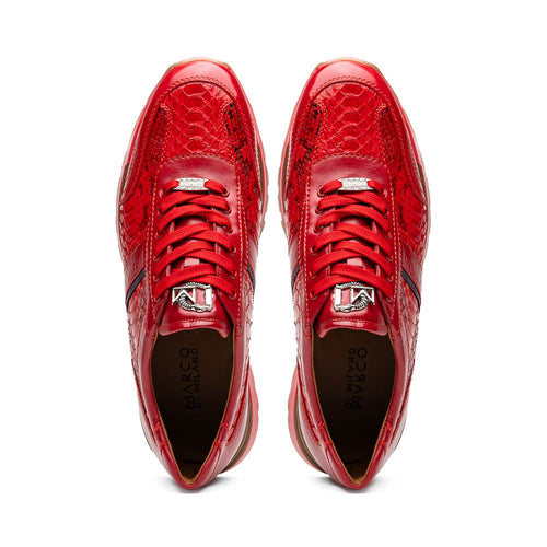 Marco Di Milano Brescia Python & Calfskin Sneakers Red