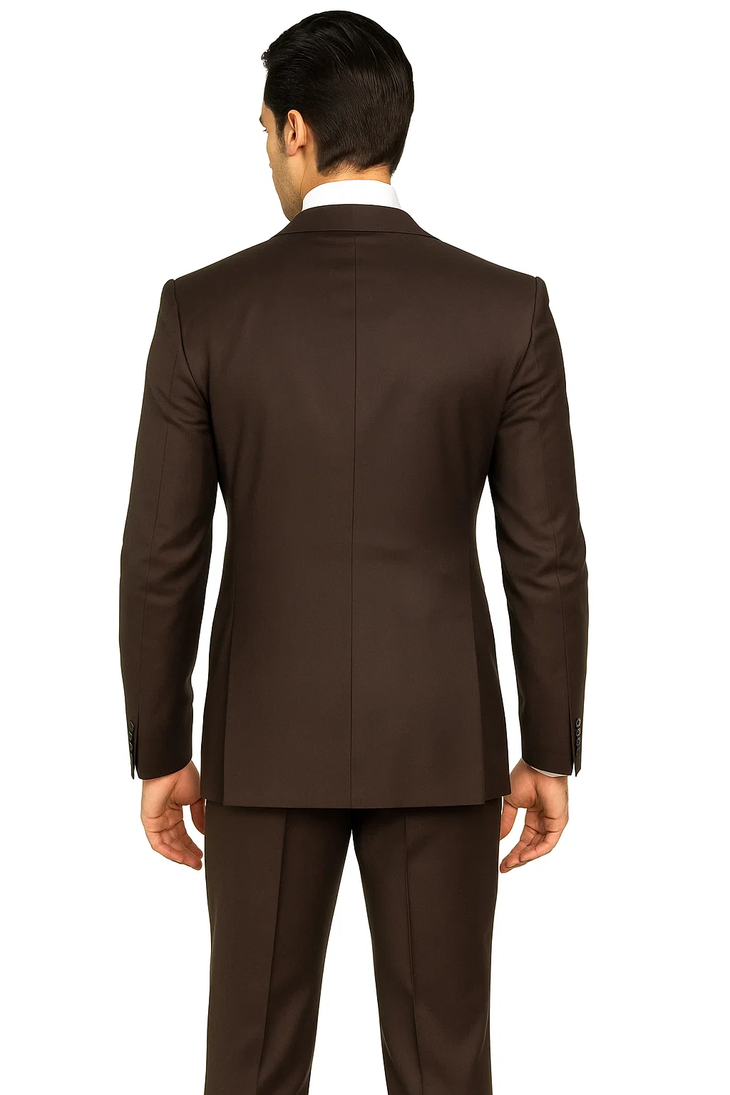 Brown One Button 3 Piece Suit by Rossiman
