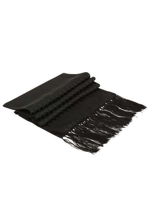 Black Striped Silk Tuxedo Scarf by Bruno Piatelli