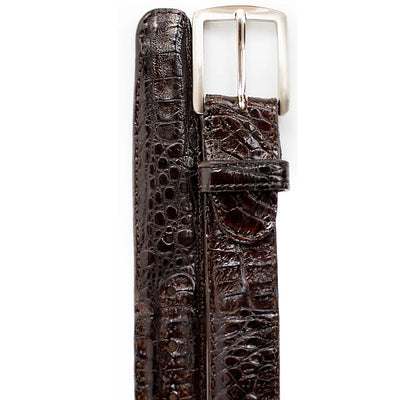 Men's Genuine Caiman Crocodile Dress Belt in Brown by Belvedere Shoes