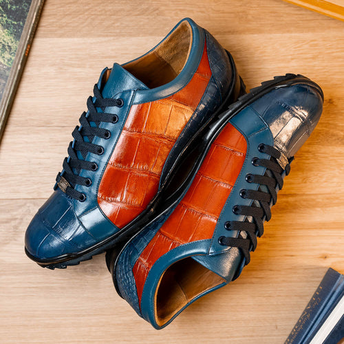 Marco Di Milano Cairo Alligator Sneakers Blue