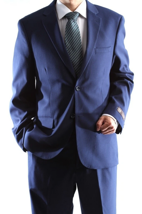 Caravelli Brand Suits - Mens 2 Button Superior 150s Poly Viscose Midnight Blue 3pc Vested Suit