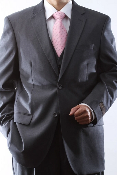 Caravelli Brand Suits - Mens 2 Button Superior 150s P/R Gray 3pc Vested Suit