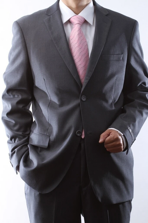 Caravelli Brand Suits - Mens Two Button Superior 150s P/R Slim Fit Gray Suit