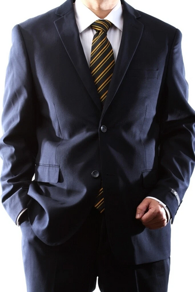 Caravelli Brand Suits - Mens 2 Button Superior 150s P/R Slim Fit Navy Suit