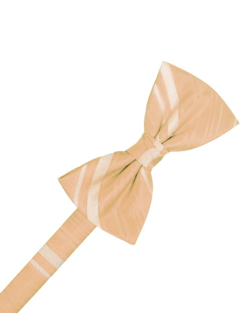Apricot Striped Satin Kids Bow Tie by Cardi