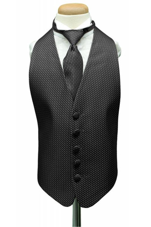 Asphalt Venetian Kids Tuxedo Vest Cardi
