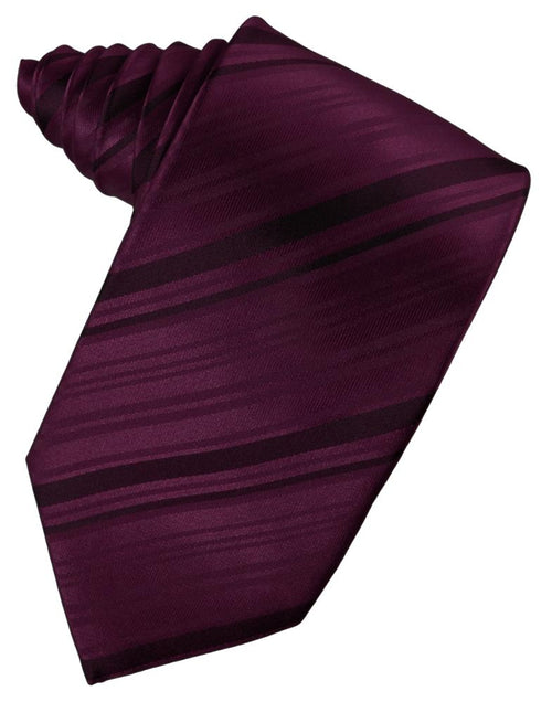 Berry Striped Silk Necktie by Cardi
