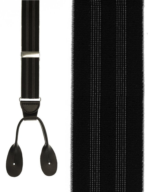 Black Shadow Stripe Suspenders Cardi