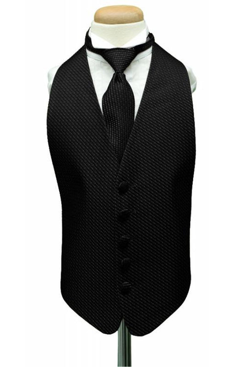 Black Venetian Kids Tuxedo Vest Cardi