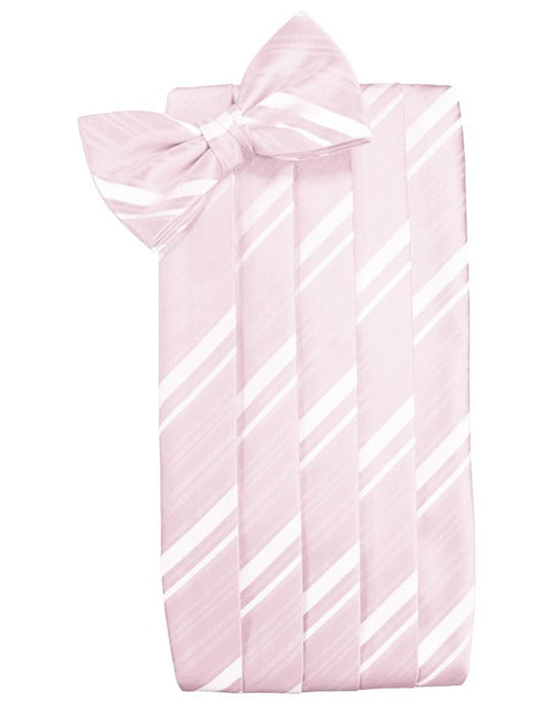 Blush Striped Satin Cummerbund Cardi