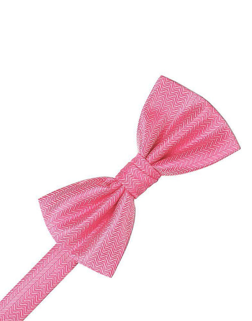 Bubblegum Herringbone Kids Bow Tie Cardi