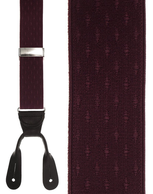 Burgundy Petite Diamonds Suspenders by Cardi