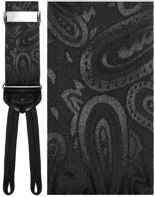 Calabria Black Paisley Suspenders by Cardi