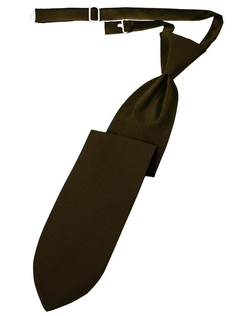Chocolate Herringbone Kids Necktie Cardi