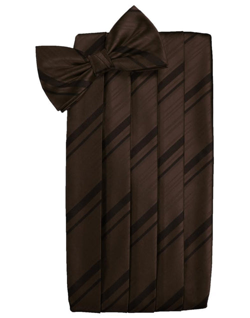 Chocolate Striped Satin Cummerbund Cardi