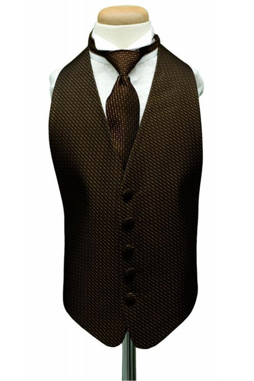 Chocolate Venetian Kids Tuxedo Vest Cardi