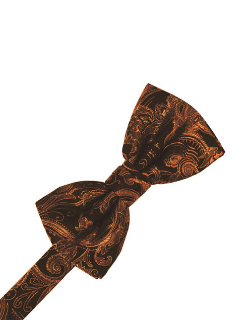 Cognac Tapestry Kids Bow Tie Cardi