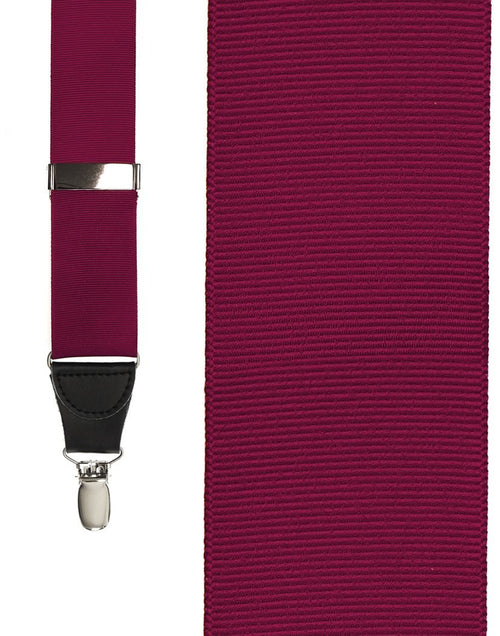 Cranberry Grosgraine Ribbon Suspenders by Cardi