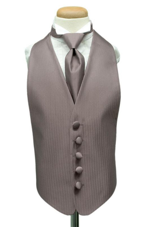 Frosty Pink Herringbone Kids Tuxedo Vest by Cardi