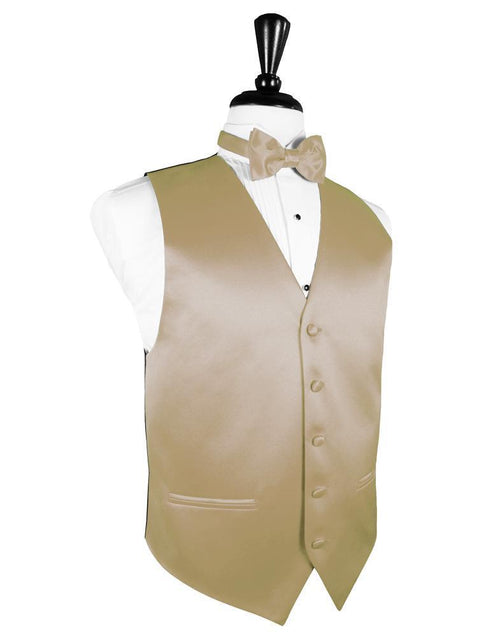 Golden Luxury Satin Tuxedo Vest by Cardi