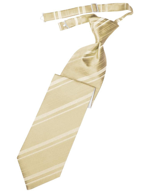 Golden Striped Satin Kids Necktie by Cardi
