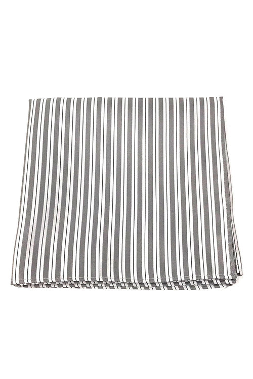 Grey Newton Stripe Pocket Square by Cardi