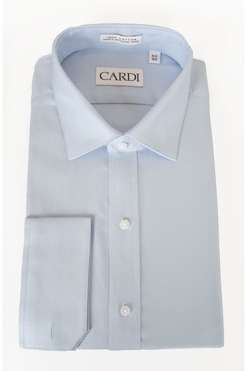 Jamison Blue Twill Spread Collar Dress Shirt Cardi