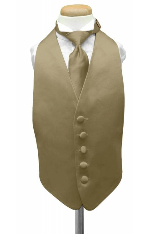 Latte Luxury Satin Kids Tuxedo Vest Cardi