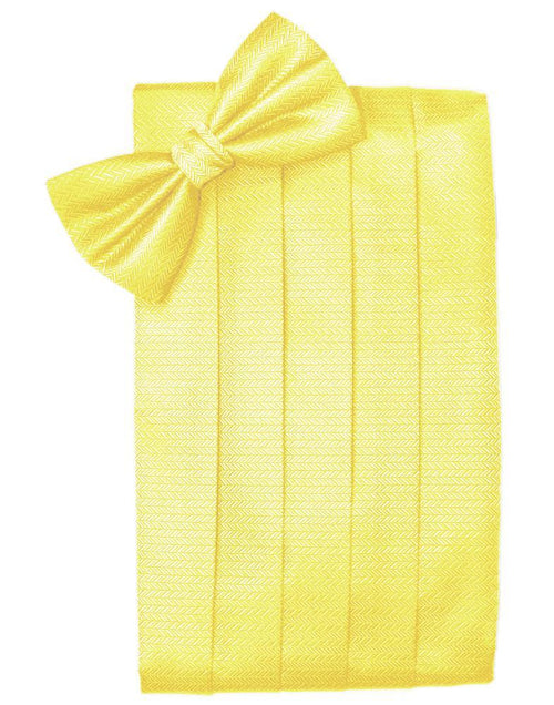 Lemon Herringbone Cummerbund Cardi