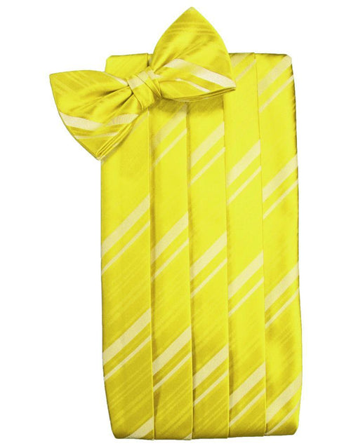 Lemon Striped Satin Cummerbund Cardi
