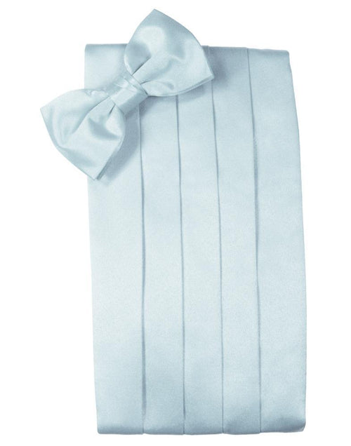 Light Blue Luxury Satin Cummerbund Cardi