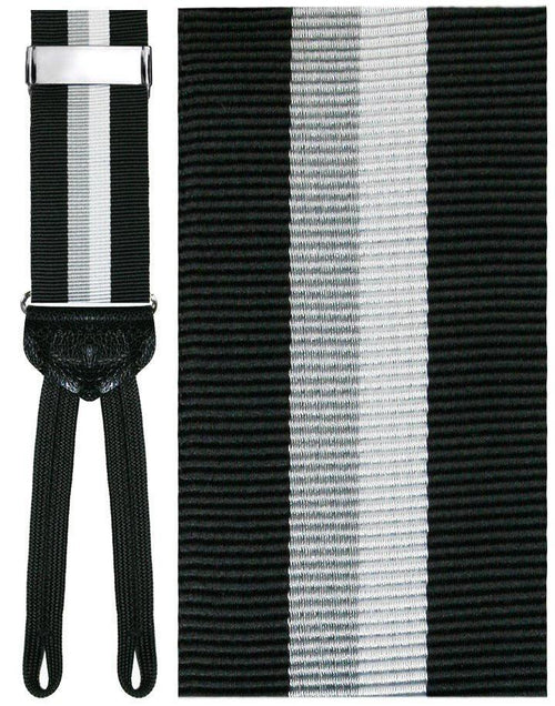 Liguria Black Striped Suspenders Cardi