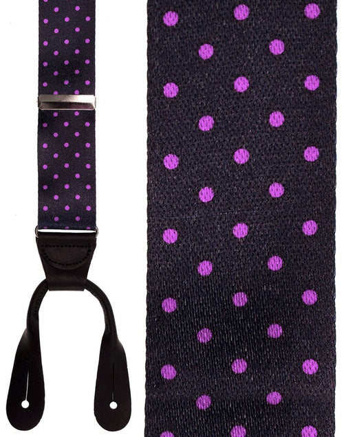 Manhattan Black & Pink Dots Suspenders Cardi