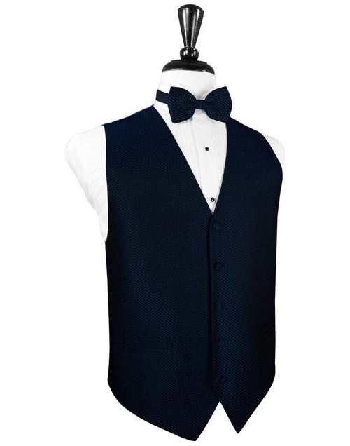 Navy Venetian Tuxedo Vest Cardi
