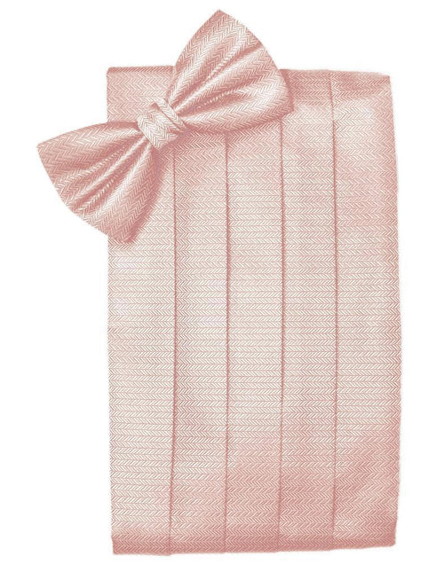 Peach Herringbone Kids Cummerbund Cardi