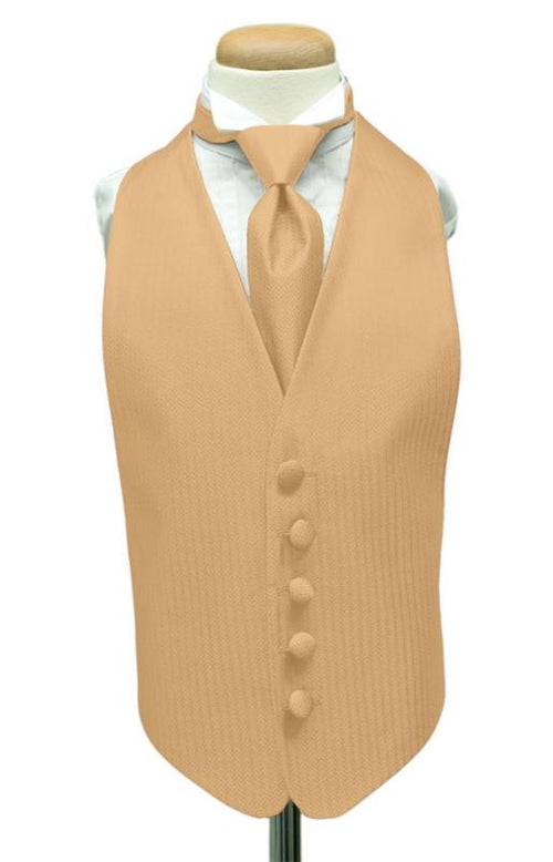 Peach Herringbone Kids Tuxedo Vest Cardi