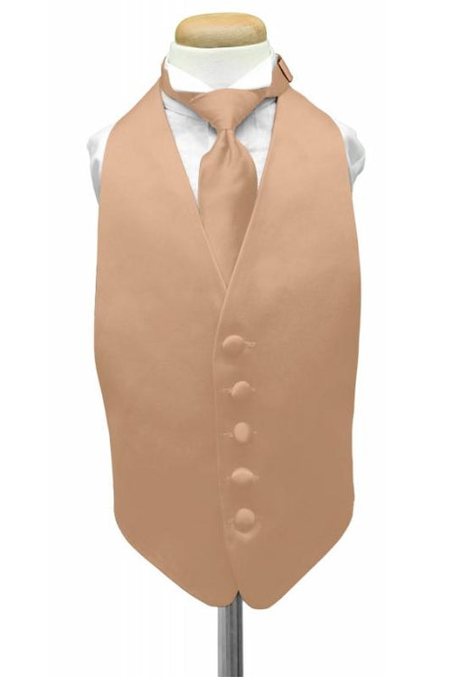 Peach Luxury Satin Kids Tuxedo Vest by Cardi