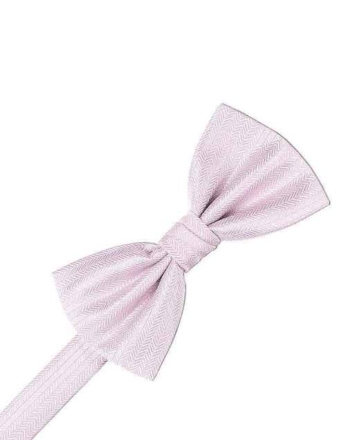 Pink Herringbone Kids Bow Tie Cardi