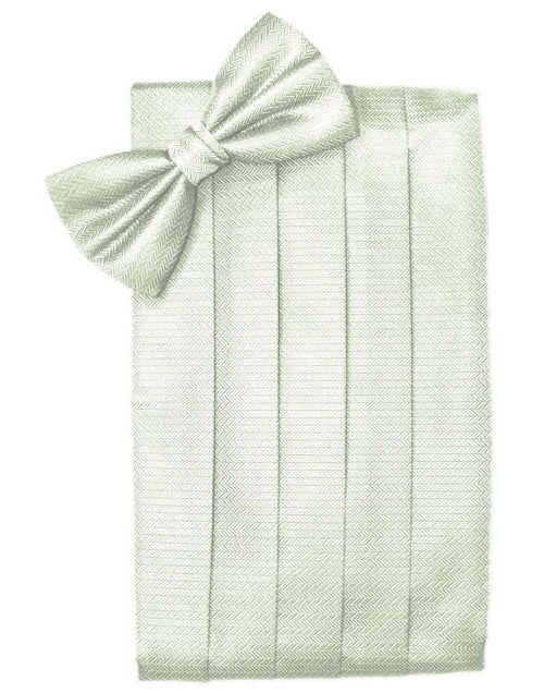 Pistachio Herringbone Kids Cummerbund by Cardi