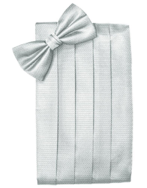 Platinum Herringbone Cummerbund by Cardi
