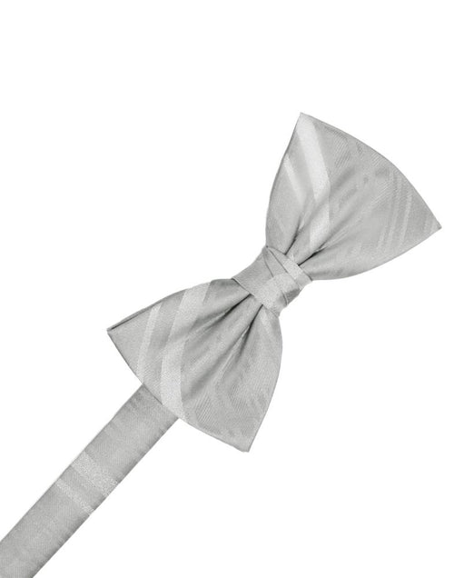 Platinum Striped Satin Kids Bow Tie by Cardi