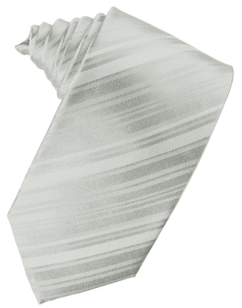 Platinum Striped Silk Necktie by Cardi