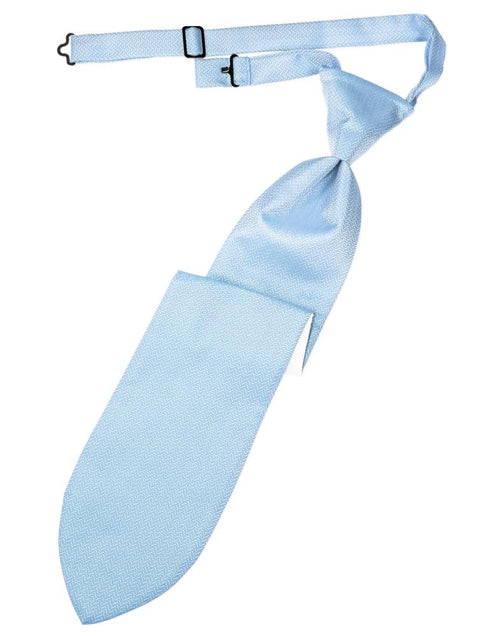 Powder Blue Herringbone Kids Necktie by Cardi