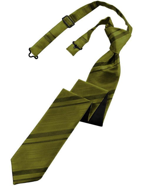 Cardi Pre-Tied Fern Striped Satin Skinny Necktie