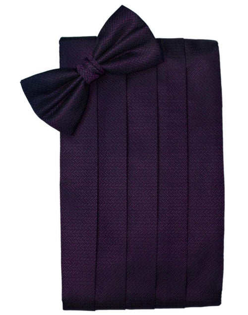 Raisin Herringbone Cummerbund Cardi