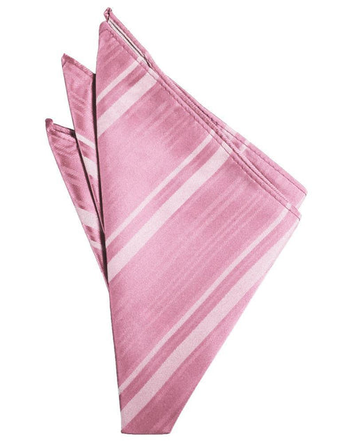 Rose Petal Striped Satin Pocket Square by Cardi