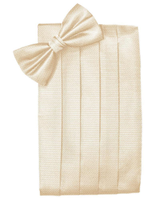 Sand Herringbone Cummerbund by Cardi